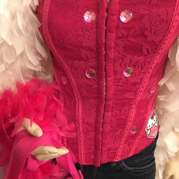 ADORABLE saphhire pink vinatge hello kitty corset and matching pendent! - Picture 12 of 14